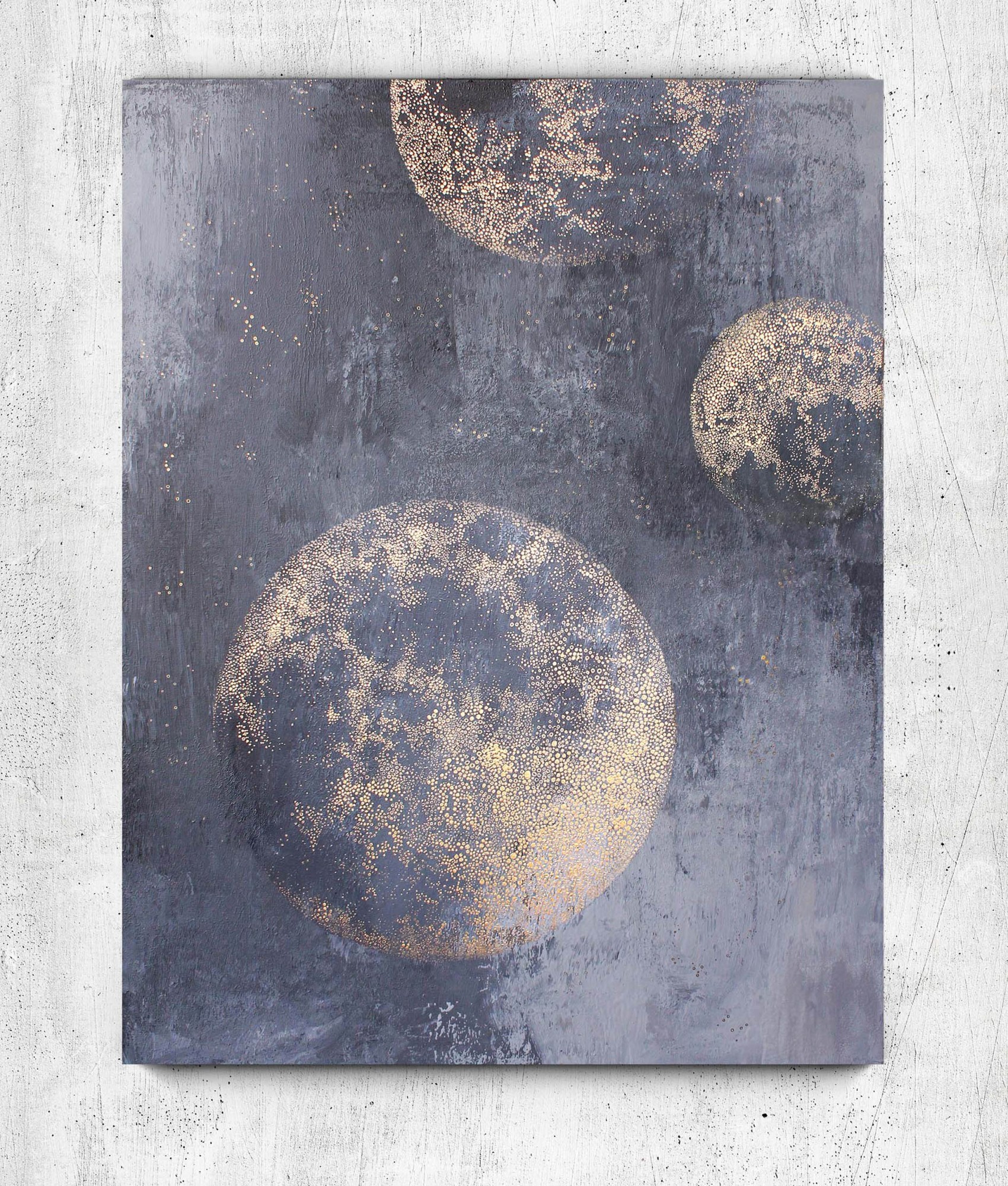 Картина абстракция космос акриловыми красками на холсте Mati Golden Planets Ручной работы 100х150 см (АА-162-Р 100-150)
Картина абстракция космос акриловыми красками на холсте Mati Golden Planets Ручной работы 100х150 см (АА-162-Р 100-150)