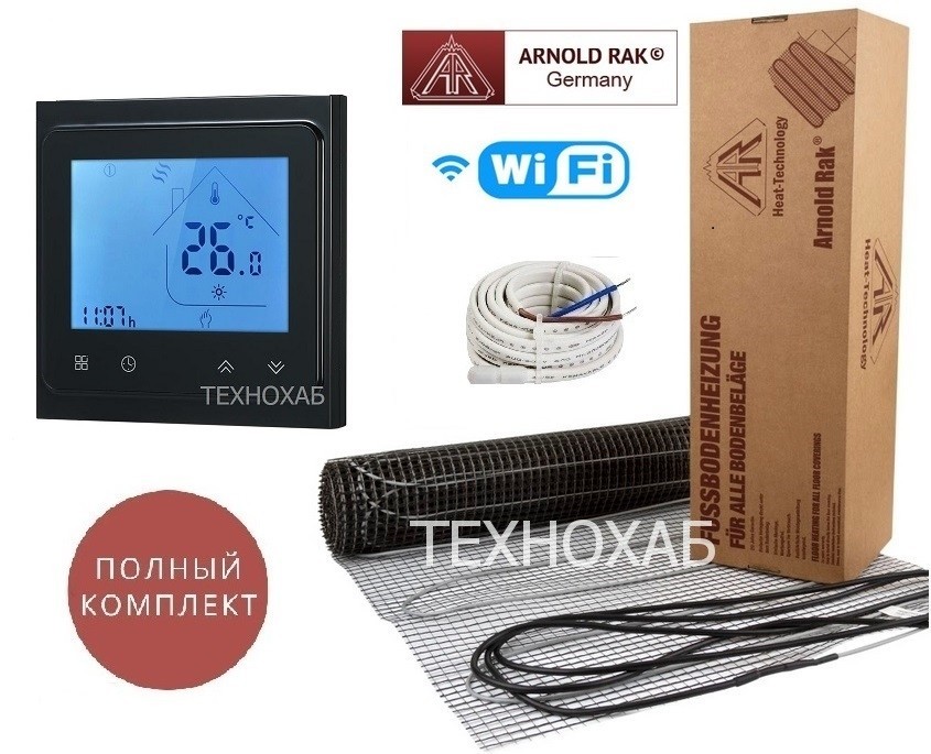 Теплый пол Arnold Rak Standart FH/7м² /1260Ват/ 180Вт/м² двухжильный нагревательный мат с сенсорным программируемым терморегулятором TWE02 Wi-Fi черный
Теплый пол Arnold Rak Standart FH/7м² /1260Ват/ 180Вт/м² двухжильный нагревательный мат с сенсорным программируемым терморегулятором TWE02 Wi-Fi черный