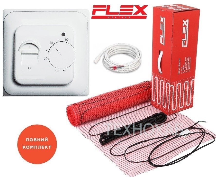 Кабельный мат Flex EHM 2,5м²/437,5Вт/ 175Вт/м² теплый пол электрический под плитку с механическим терморегулятором RTC 70
Кабельный мат Flex EHM 2,5м²/437,5Вт/ 175Вт/м² теплый пол электрический под плитку с механическим терморегулятором RTC 70