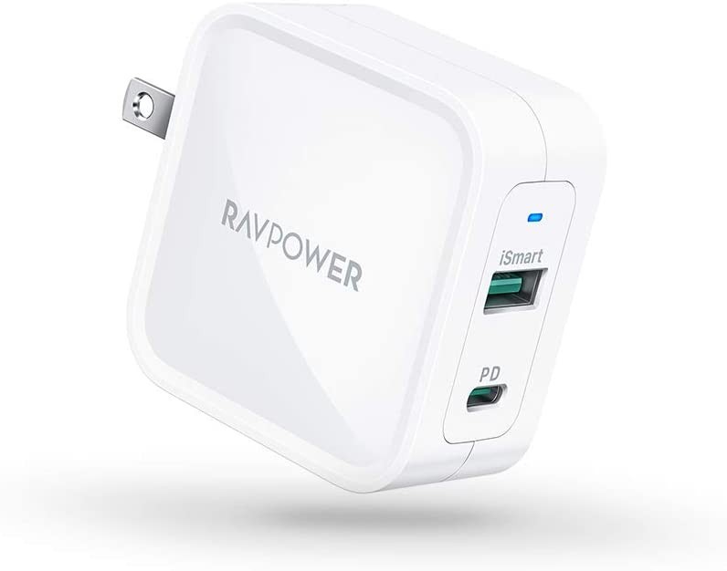 RAVPower 65W 2-Port PD Charger GaN Fast Charging Wall Charger Adapter with Foldable Plug for iPad Pro (RP-PC133WH)
RAVPower 65W 2-Port PD Charger GaN Fast Charging Wall Charger Adapter with Foldable Plug for iPad Pro (RP-PC133WH)