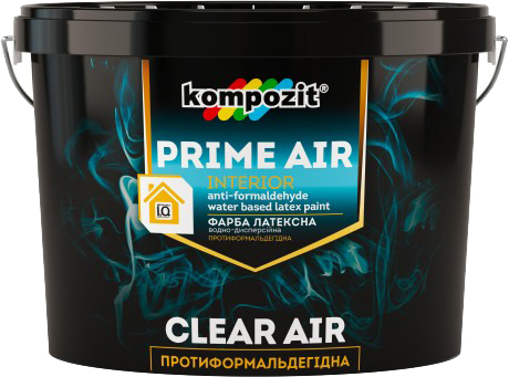 Краска интерьерная Kompozit Prime Air против формальдегидная 9 л Белая (4820085746367)
Краска интерьерная Kompozit Prime Air против формальдегидная 9 л Белая (4820085746367)