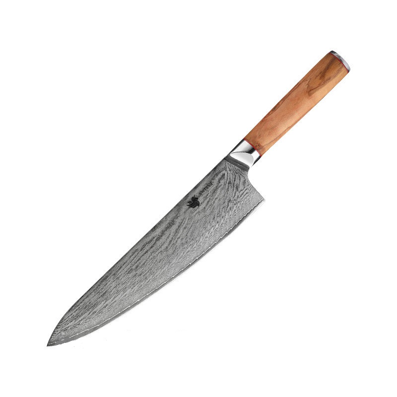 Нож шеф повара AUS-10 сталь 67 слоев лезвие 24 см. Damascus DK-OK 4001 olivewood handle
Нож шеф повара AUS-10 сталь 67 слоев лезвие 24 см. Damascus DK-OK 4001 olivewood handle