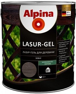 ALPINA LASUR-GEL тонкослойная лазурь для защиты деревянных фасадов - ЧЕРНЫЙ глянец 2,5л.
ALPINA LASUR-GEL тонкослойная лазурь для защиты деревянных фасадов - ЧЕРНЫЙ глянец 2,5л.