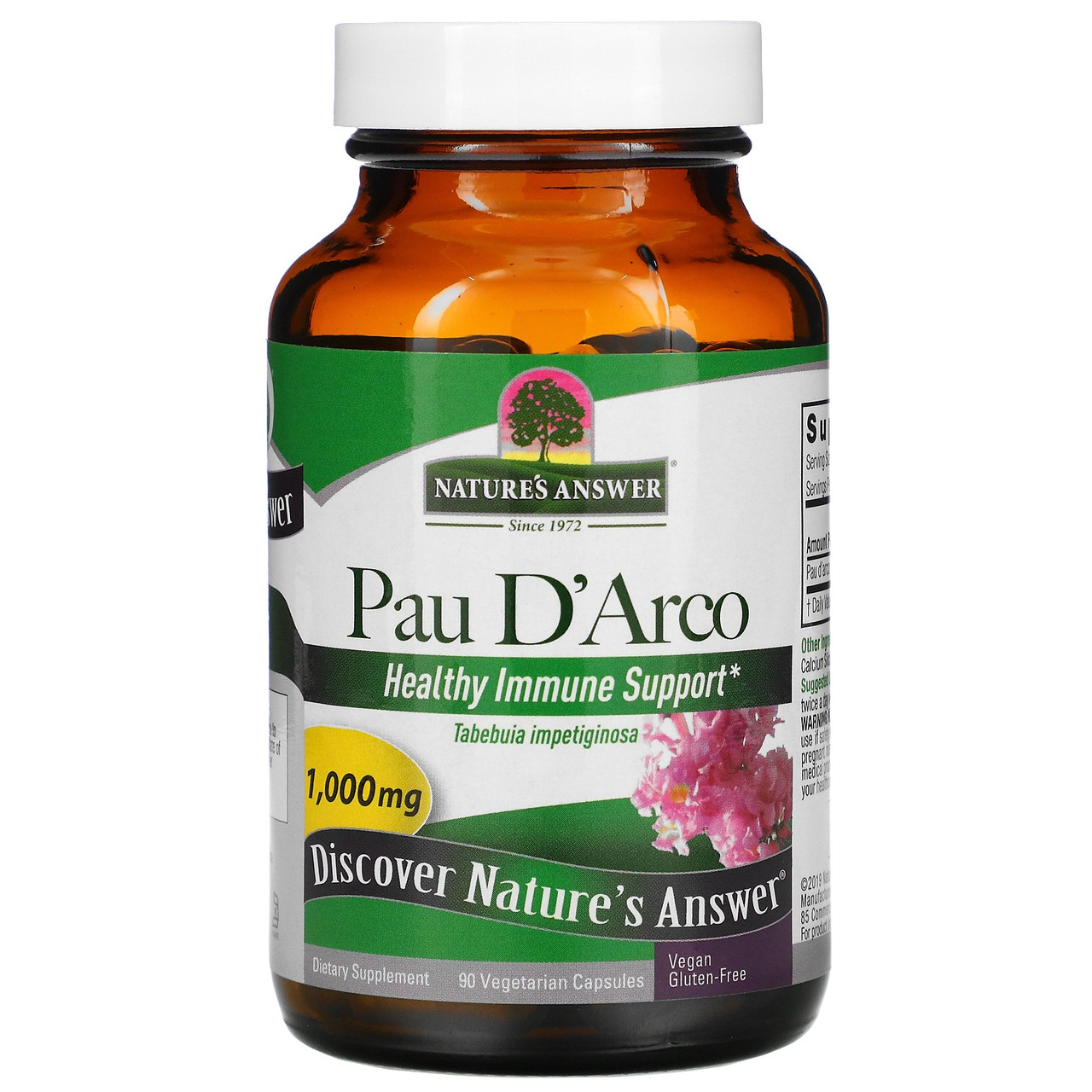 Кора муравьиного дерева Пау Д'Арко Nature's Answer Pau D'Arco против вирусов и для иммунной системы 1000 мг (на 2 капсулы) 90 капсул
Кора муравьиного дерева Пау Д'Арко Nature's Answer Pau D'Arco против вирусов и для иммунной системы 1000 мг (на 2 капсулы) 90 капсул