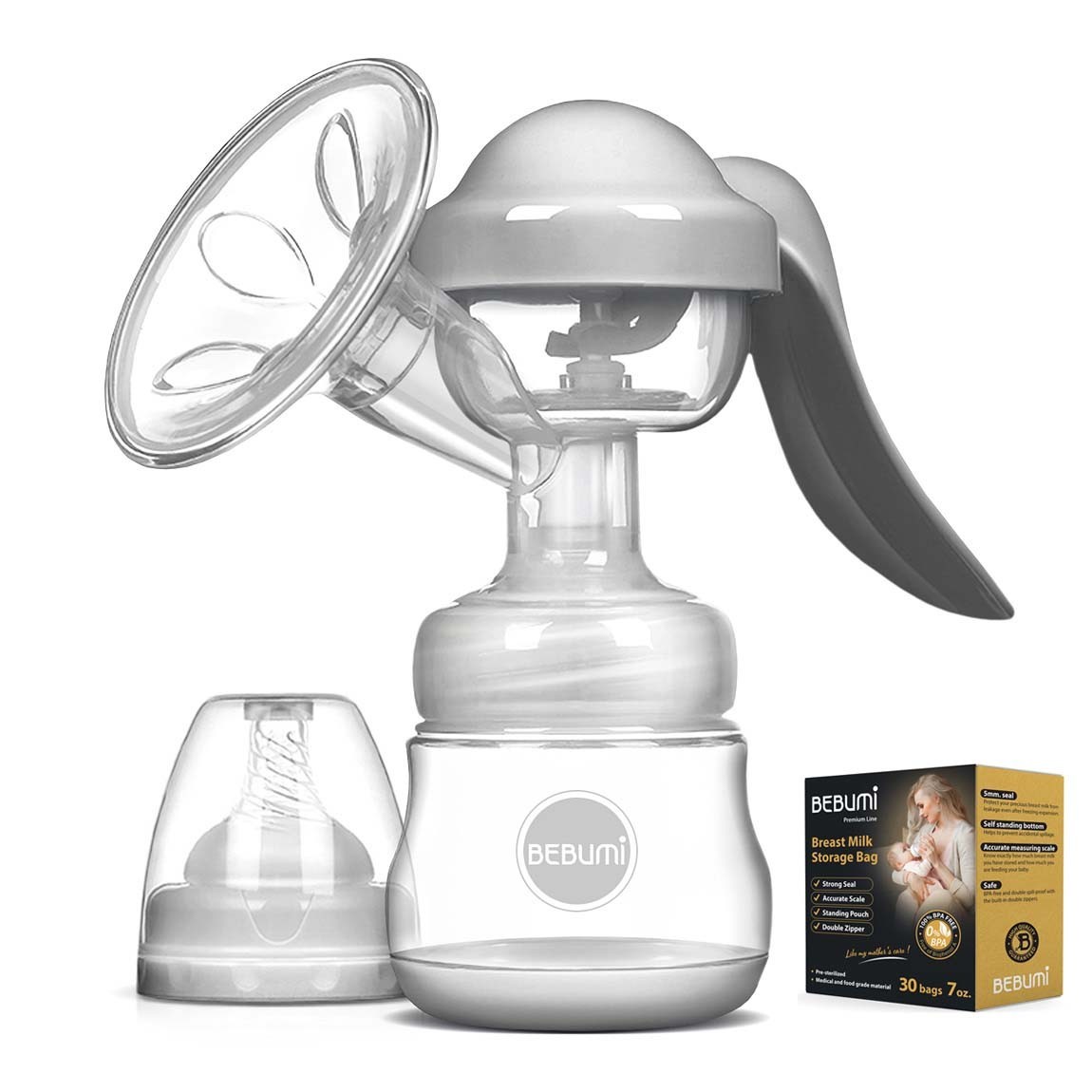 Ручной молокоотсос Bebumi BM Pro (white) + силиконовая массажная насадка + пакеты для хранения грудного молока Bebumi Pro 30 штук
Ручной молокоотсос Bebumi BM Pro (white) + силиконовая массажная насадка + пакеты для хранения грудного молока Bebumi Pro 30 штук