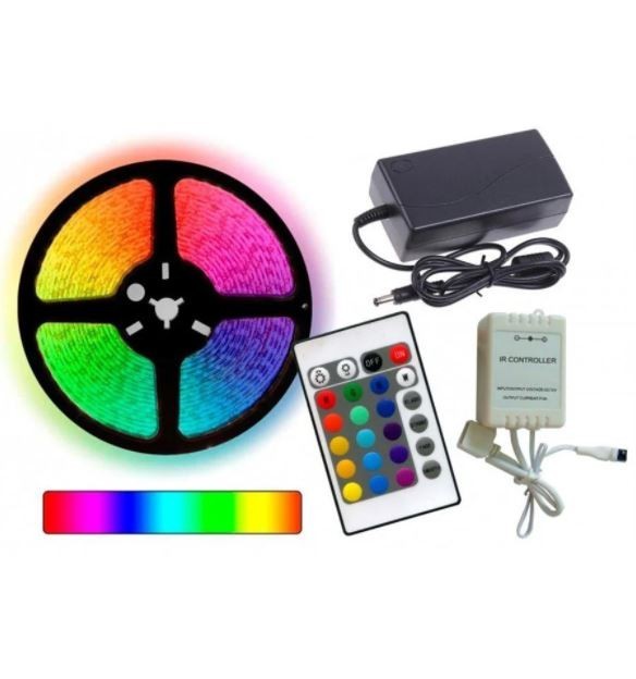 Декоративная светодиодная лента в силиконе (влагозащищенная) UKC RGB 5050 - полный комплект 5 метров
Декоративная светодиодная лента в силиконе (влагозащищенная) UKC RGB 5050 - полный комплект 5 метров