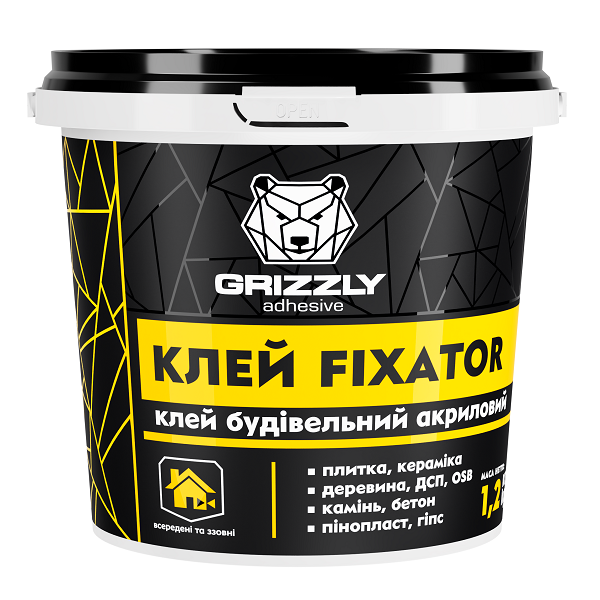 Клей строительный акриловый Grizzly FIXATOR 12 кг (4823048028463) 
Клей строительный акриловый Grizzly FIXATOR 12 кг (4823048028463)