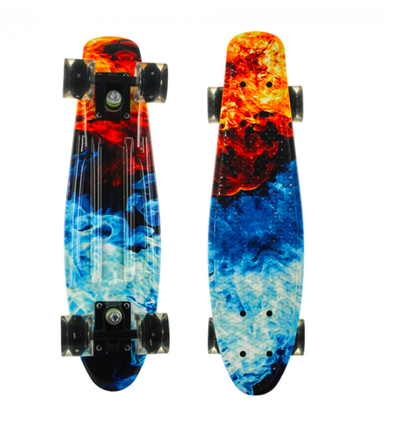 Пенни борд с рисунком и светящимися колесами мини скейт 55х15см Penny Board Огонь и лед
Пенни борд с рисунком и светящимися колесами мини скейт 55х15см Penny Board Огонь и лед