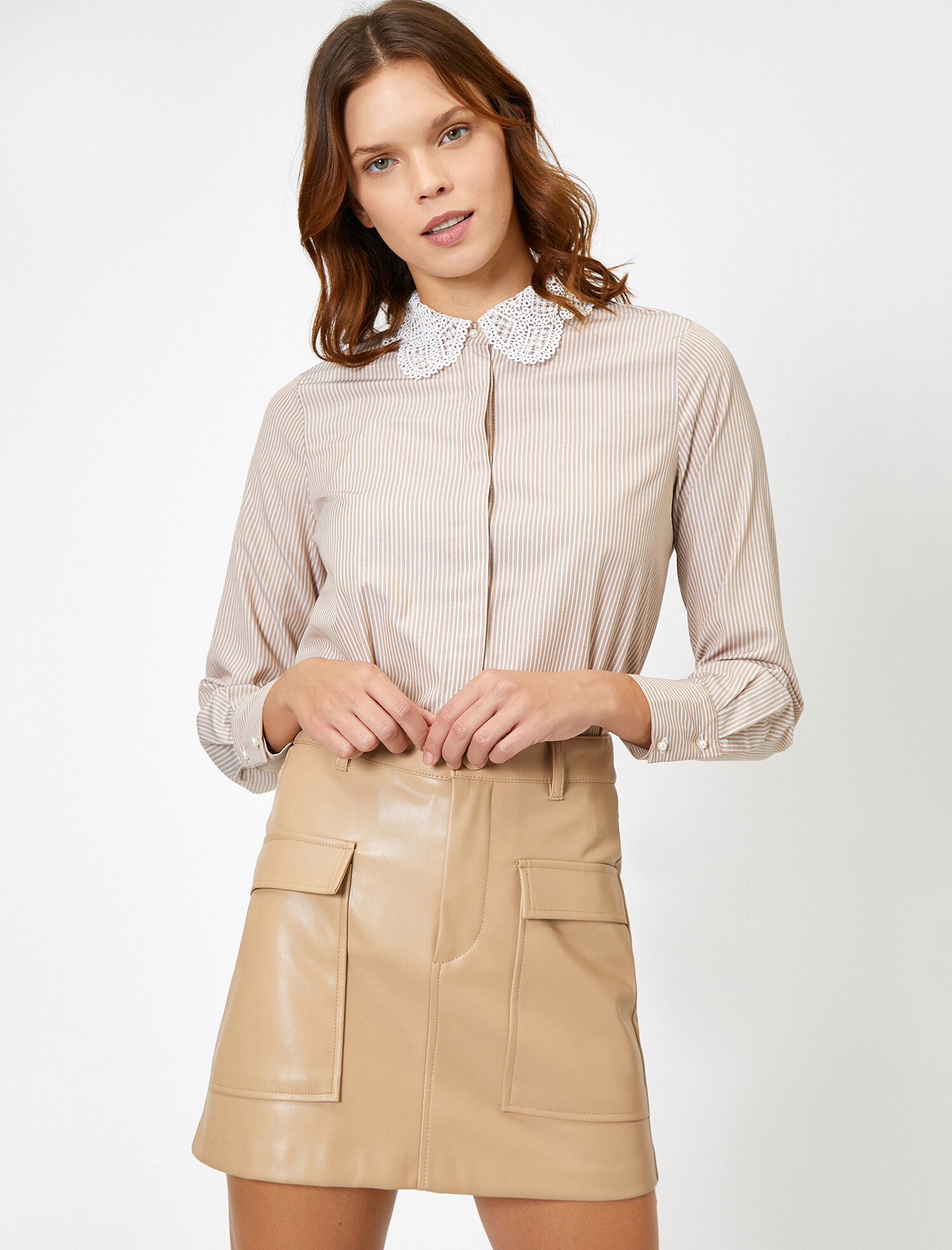 Блузка Koton 0KAK68184PW-14M 34 Brown Stripe 
Блузка Koton 0KAK68184PW-14M 34 Brown Stripe