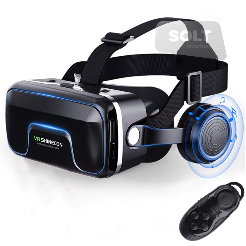 3D очки виртуальной реальности с наушниками и пультом SHINECON VR 10.0, iOS/Android, от 4.7 до 6.0. дюймов, черные
3D очки виртуальной реальности с наушниками и пультом SHINECON VR 10.0, iOS/Android, от 4.7 до 6.0. дюймов, черные