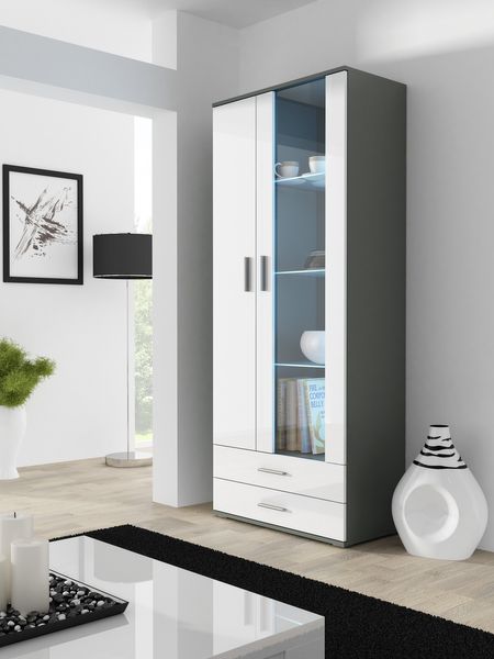 Витрина стеклянная для гостиной CAMA SOHO S6 2D2S Серый мат/Белый глянец с подсветкой Польша
Витрина стеклянная для гостиной CAMA SOHO S6 2D2S Серый мат/Белый глянец с подсветкой Польша