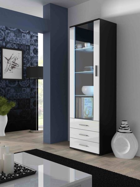 Витрина стеклянная для гостиной высокая CAMA SOHO S1 Черный мат/Белый глянец с подсветкой Польша
Витрина стеклянная для гостиной высокая CAMA SOHO S1 Черный мат/Белый глянец с подсветкой Польша