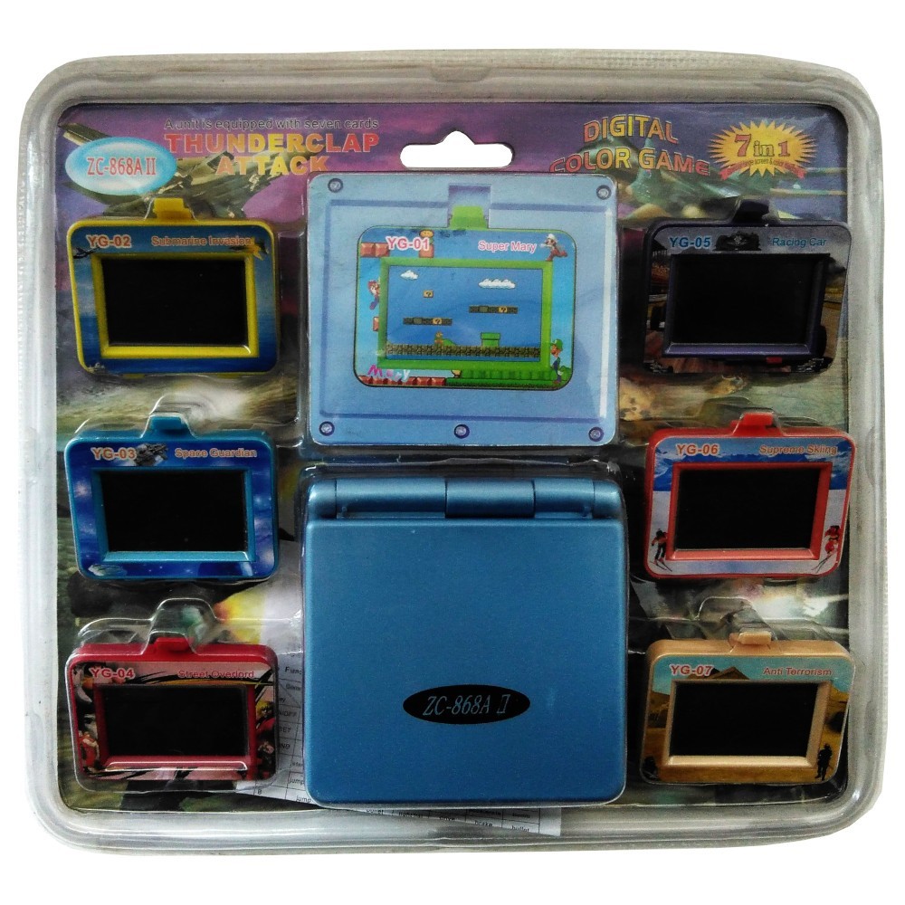 Электронная игра ZC Thundeclap Attack с 7-ю играми Super Mario Submarine Invasion Racing Car Space Guardian Supreme Skiing Street Overlord AntiTerrorism (ZC-868AII)
Электронная игра ZC Thundeclap Attack с 7-ю играми Super Mario Submarine Invasion Racing Car Space Guardian Supreme Skiing Street Overlord AntiTerrorism (ZC-868AII)