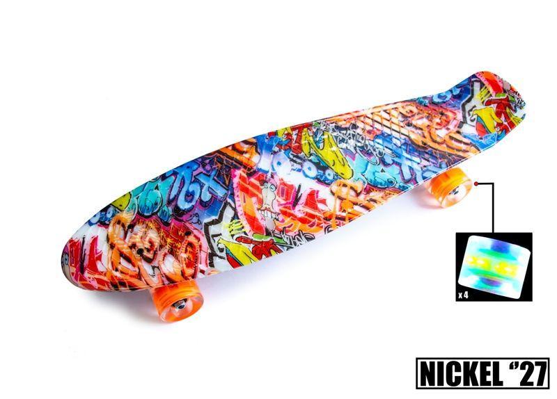 PENNY BOARD NICKEL 27" GRAFFITY СВЕТЯЩИЕСЯ КОЛЕСА удлинённая дека стильный принт
PENNY BOARD NICKEL 27" GRAFFITY СВЕТЯЩИЕСЯ КОЛЕСА удлинённая дека стильный принт