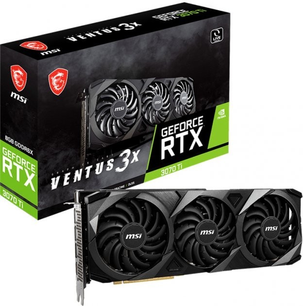 Видеокарта MSI GeForce RTX3070 Ti 8Gb VENTUS 3X OC (RTX 3070 Ti VENTUS 3X 8G OC)
Видеокарта MSI GeForce RTX3070 Ti 8Gb VENTUS 3X OC (RTX 3070 Ti VENTUS 3X 8G OC)