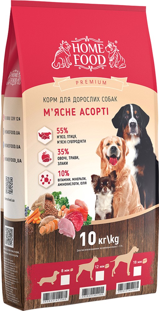 Полнорационный Сухой Корм Premium Баланс формула для Собак Home Food Для взрослых собак крупных пород «Мясное ассорти» 10 кг
Полнорационный Сухой Корм Premium Баланс формула для Собак Home Food Для взрослых собак крупных пород «Мясное ассорти» 10 кг