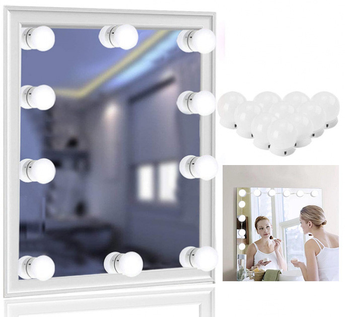 Подсветка LED гримерного зеркала Mirror для макияжа 10 лампочек с регулировкой яркости 10W
Подсветка LED гримерного зеркала Mirror для макияжа 10 лампочек с регулировкой яркости 10W