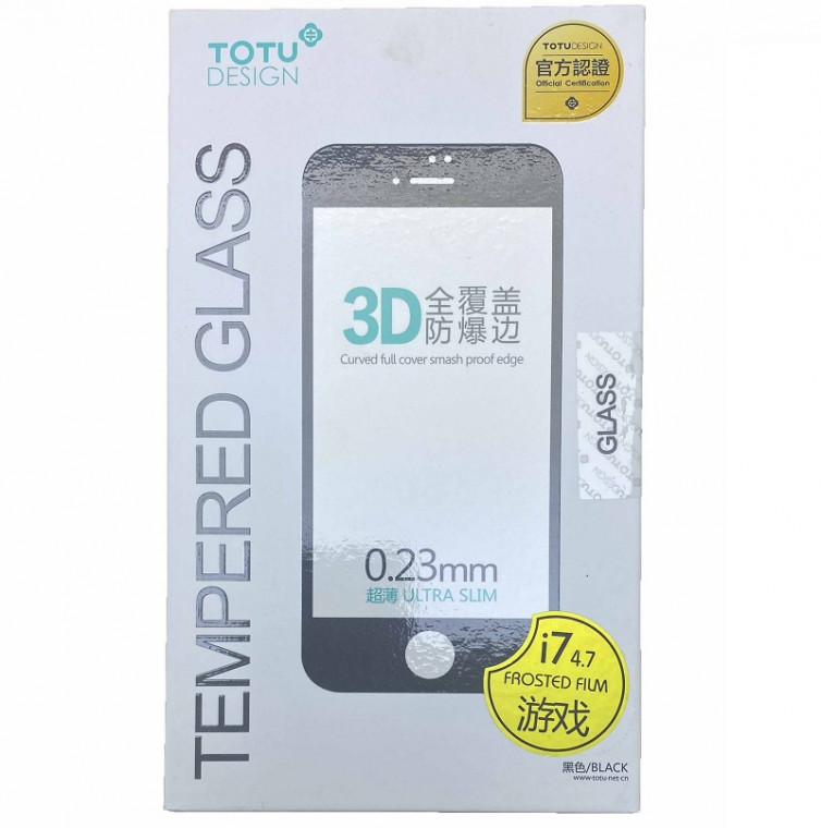 Защитное стекло TOTUDESIGN 3D 0.23mm 9H iPhone 7/8/SE 2020 Black (матовое & силиконовые края)
Защитное стекло TOTUDESIGN 3D 0.23mm 9H iPhone 7/8/SE 2020 Black (матовое & силиконовые края)