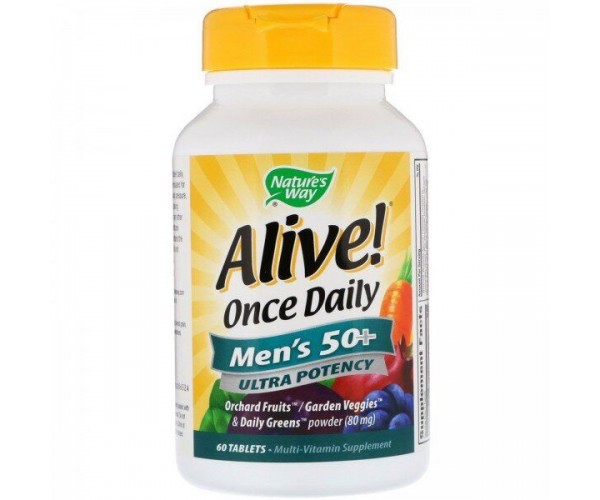 Вітаміни для чоловіків 50+ Alive! Men's Multi-Vitamin Nature's Way 60 таблеток (NW076) 
Вітаміни для чоловіків 50+ Alive! Men's Multi-Vitamin Nature's Way 60 таблеток (NW076)