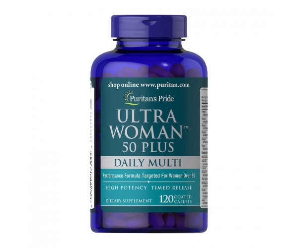Вітаміни для жінок 50+ Ultra Woman 50 Plus Daily Mult Puritan's Pride 120 каплет (PP212)
Вітаміни для жінок 50+ Ultra Woman 50 Plus Daily Mult Puritan's Pride 120 каплет (PP212)
