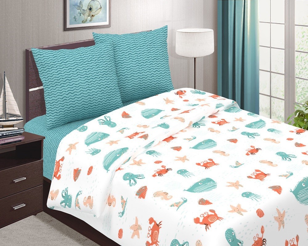 Комплект детского постельного белья "Морские жители" CottonTwill 1-спальный 150х220 см Поплин (ДПР048-2)
Комплект детского постельного белья "Морские жители" CottonTwill 1-спальный 150х220 см Поплин (ДПР048-2)