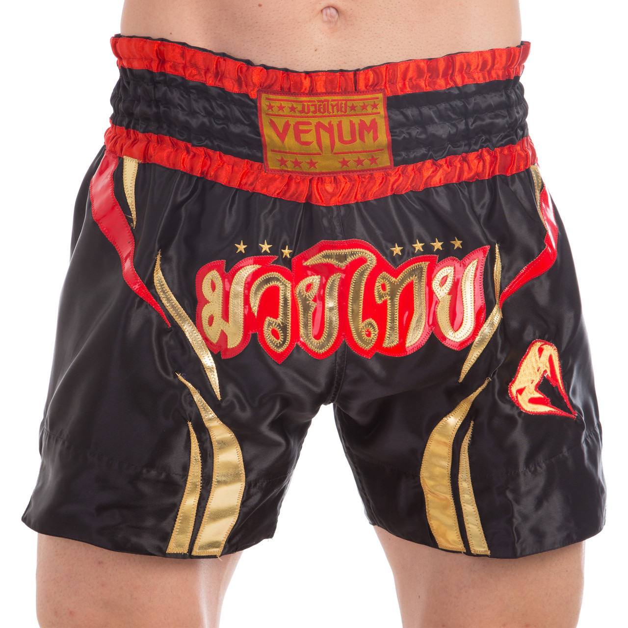 Шорты для тайского бокса и кикбоксинга Venum Chaiya Heroe 0218 размер L (48-50) Black-Gold-Red
Шорты для тайского бокса и кикбоксинга Venum Chaiya Heroe 0218 размер L (48-50) Black-Gold-Red
