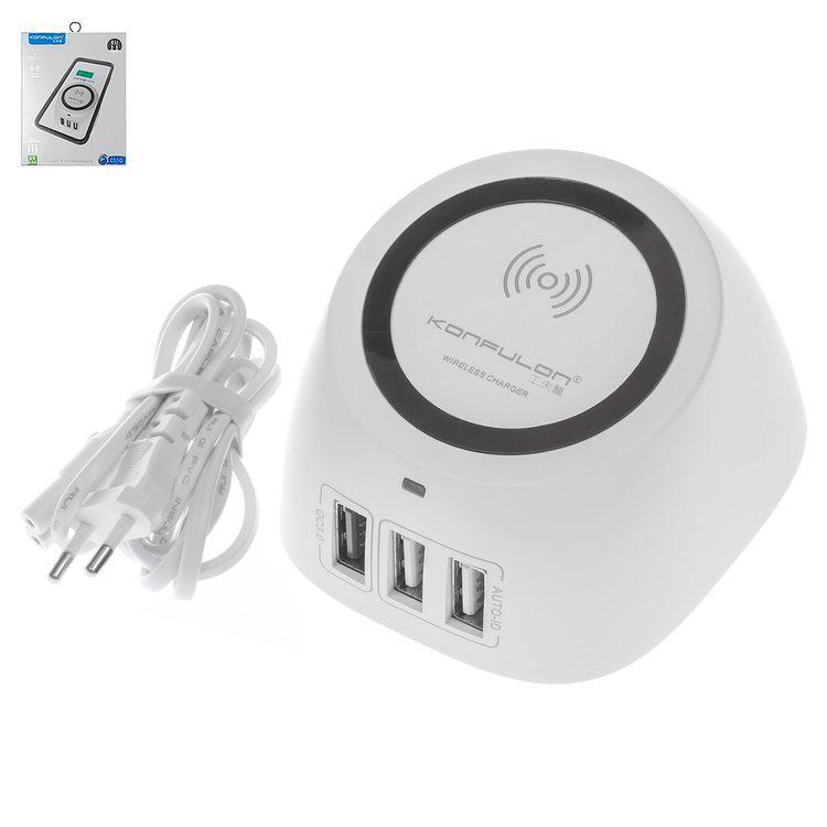 Безпровідний зарядний пристрій Konfulon C51Q, Quick Charge, вихід 5В 1А, USB-вихід 5В 3А/9В
Безпровідний зарядний пристрій Konfulon C51Q, Quick Charge, вихід 5В 1А, USB-вихід 5В 3А/9В
