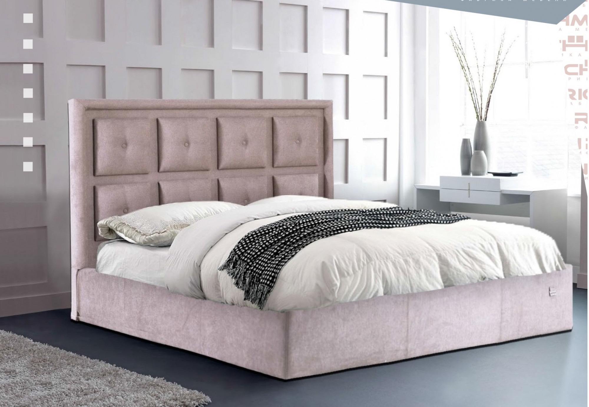 Кровать Двуспальная Windsor Comfort 160 х 190 см Мисти Mocco С подъемным механизмом и нишей для белья Серая
Кровать Двуспальная Windsor Comfort 160 х 190 см Мисти Mocco С подъемным механизмом и нишей для белья Серая