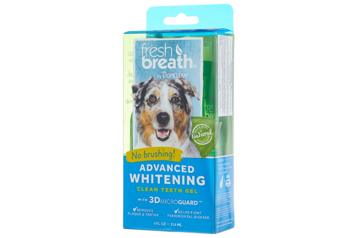 Гель для отбеливания зубов TropiClean Fresh Breath Advanced Whitening Gel для собак 118 мл
Гель для отбеливания зубов TropiClean Fresh Breath Advanced Whitening Gel для собак 118 мл
