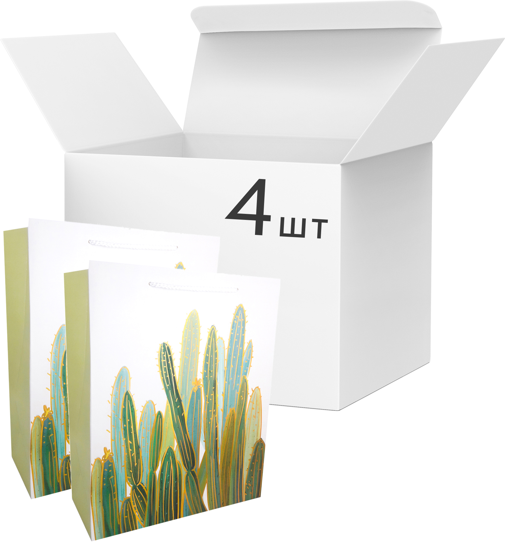 Набор пакетов подарочных Angel Gifts 320х260х120 мм Кактус 4 шт (Я45966_AG91372_4)
Набор пакетов подарочных Angel Gifts 320х260х120 мм Кактус 4 шт (Я45966_AG91372_4)
