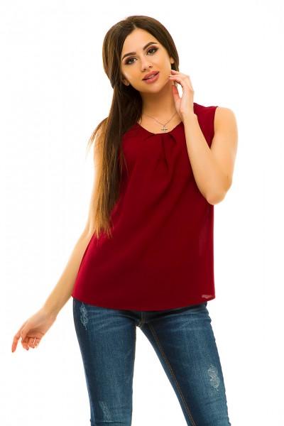 Блузка без рукавов креп-шифон Stereotip Б08 XXL Бордо
Блузка без рукавов креп-шифон Stereotip Б08 XXL Бордо