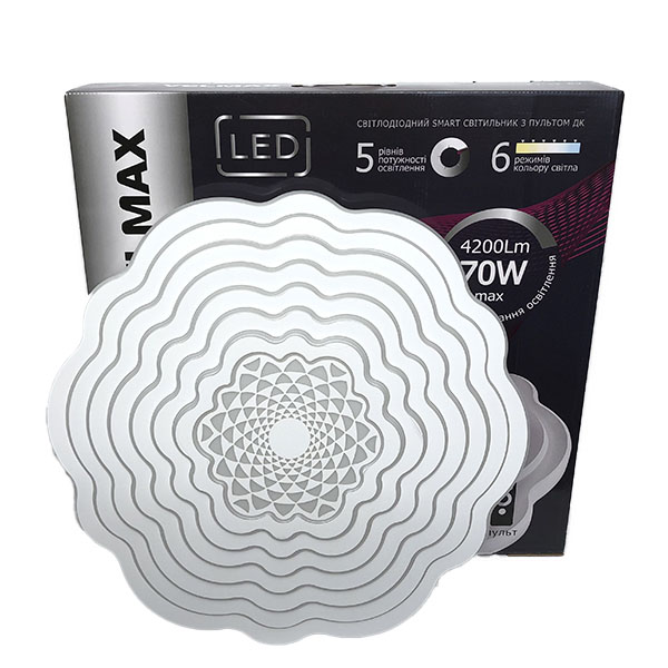 Современный Светодиодный Светильник На Потолок VELMAX V-CL-PION, 70W LED, Smart, 4200Lm, 3000К-6500К, Пу (4664)
Современный Светодиодный Светильник На Потолок VELMAX V-CL-PION, 70W LED, Smart, 4200Lm, 3000К-6500К, Пу (4664)