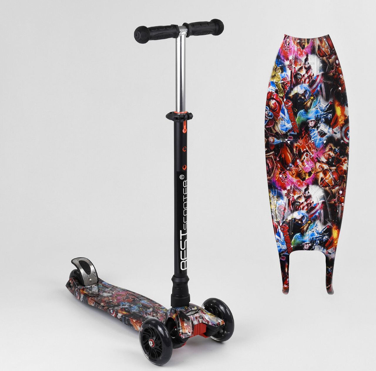 Детский самокат четырехколесный Best Scooter Maxi светящиеся колеса Marvel Avengers Марвел
Детский самокат четырехколесный Best Scooter Maxi светящиеся колеса Marvel Avengers Марвел