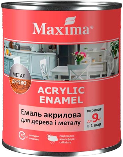 Эмаль акриловая для дерева и металла Maxima 0.75 л Белая глянцевая (4820089416990)
Эмаль акриловая для дерева и металла Maxima 0.75 л Белая глянцевая (4820089416990)