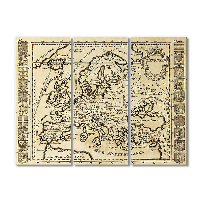 Винтажная карта Artel «Старинная Европы карта с флагами стран» 3 модуля 80x120 см
Винтажная карта Artel «Старинная Европы карта с флагами стран» 3 модуля 80x120 см