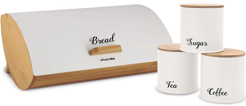 Хлебница Kamille Breadbasket Wooden 35х25х16см бамбуковая с набором емкостей для крупы (белые)
Хлебница Kamille Breadbasket Wooden 35х25х16см бамбуковая с набором емкостей для крупы (белые)
