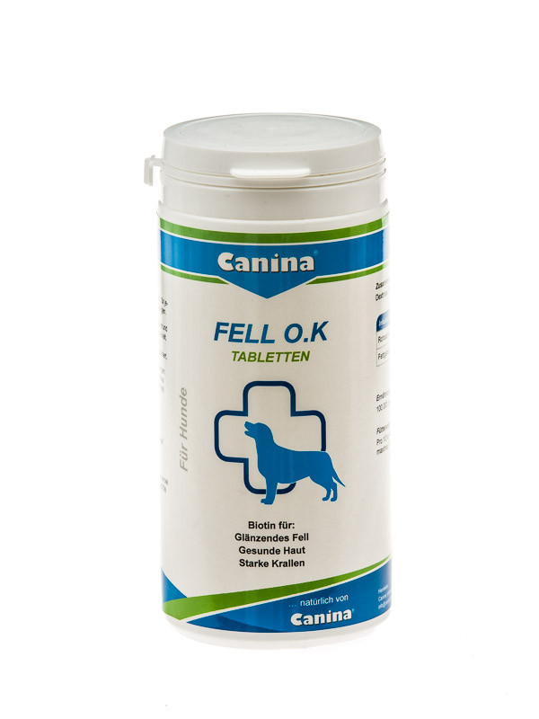 Кормовая добавка Canina Fell O.K для собак с биином, здоровье кожи и шерсти, 125 шт
Кормовая добавка Canina Fell O.K для собак с биином, здоровье кожи и шерсти, 125 шт