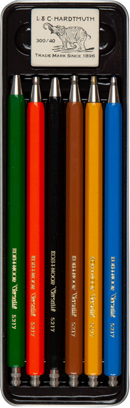Набор механических карандашей KOH-I-NOOR Diamond Pencils 2 мм металл 6 штук Цветные (5217)(8593539817857)
Набор механических карандашей KOH-I-NOOR Diamond Pencils 2 мм металл 6 штук Цветные (5217)(8593539817857)