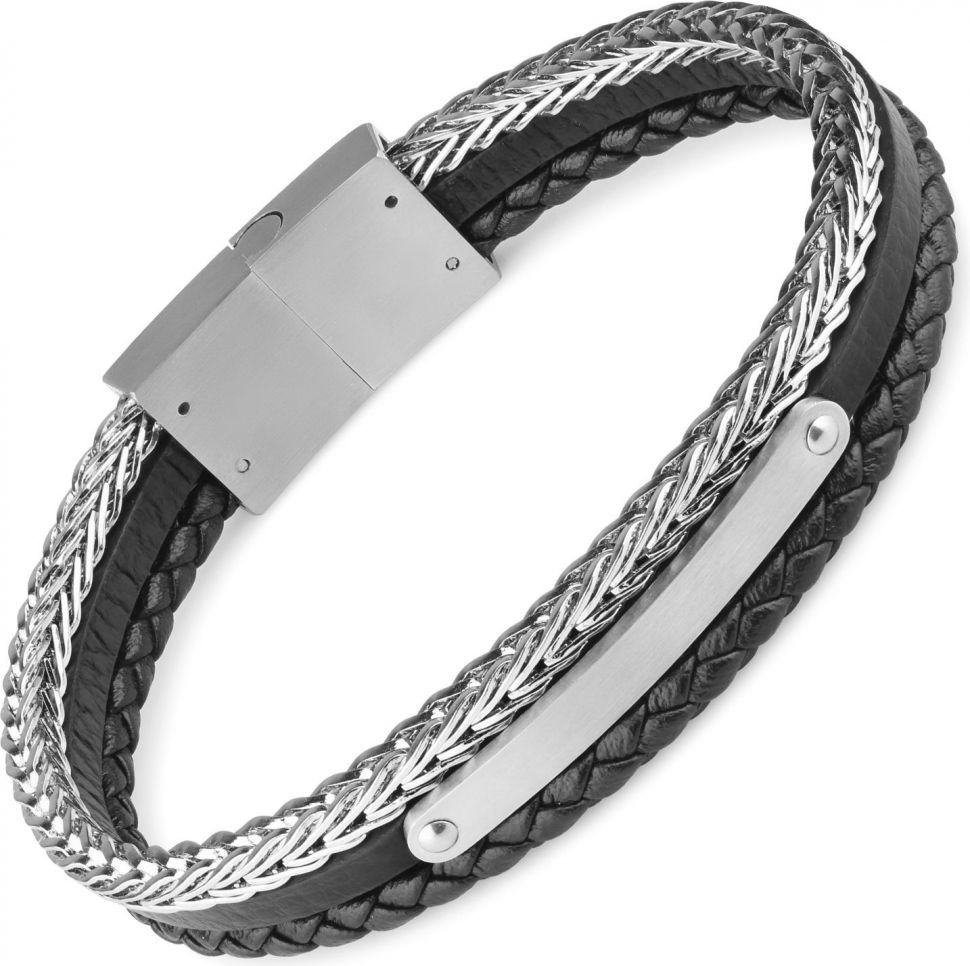 Мужской браслет из кожи и стали Spikes SLQ-1019S с пластиной для гравировки (Длина 20,3 см)
Мужской браслет из кожи и стали Spikes SLQ-1019S с пластиной для гравировки (Длина 20,3 см)