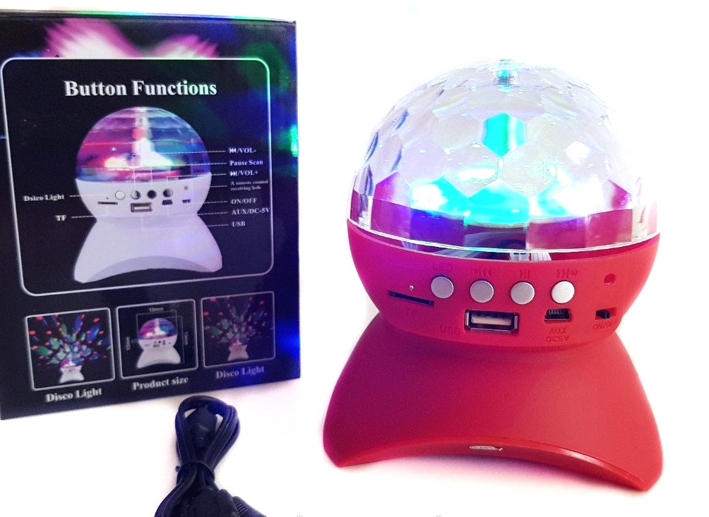 Диско-шар на аккумуляторе Charging crystal magic ball Bluetooth L-740 красный
Диско-шар на аккумуляторе Charging crystal magic ball Bluetooth L-740 красный
