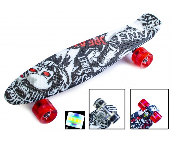 Пенниборд с рисунком (Penny Board Print Light), Street board со светящимися колесами
Пенниборд с рисунком (Penny Board Print Light), Street board со светящимися колесами