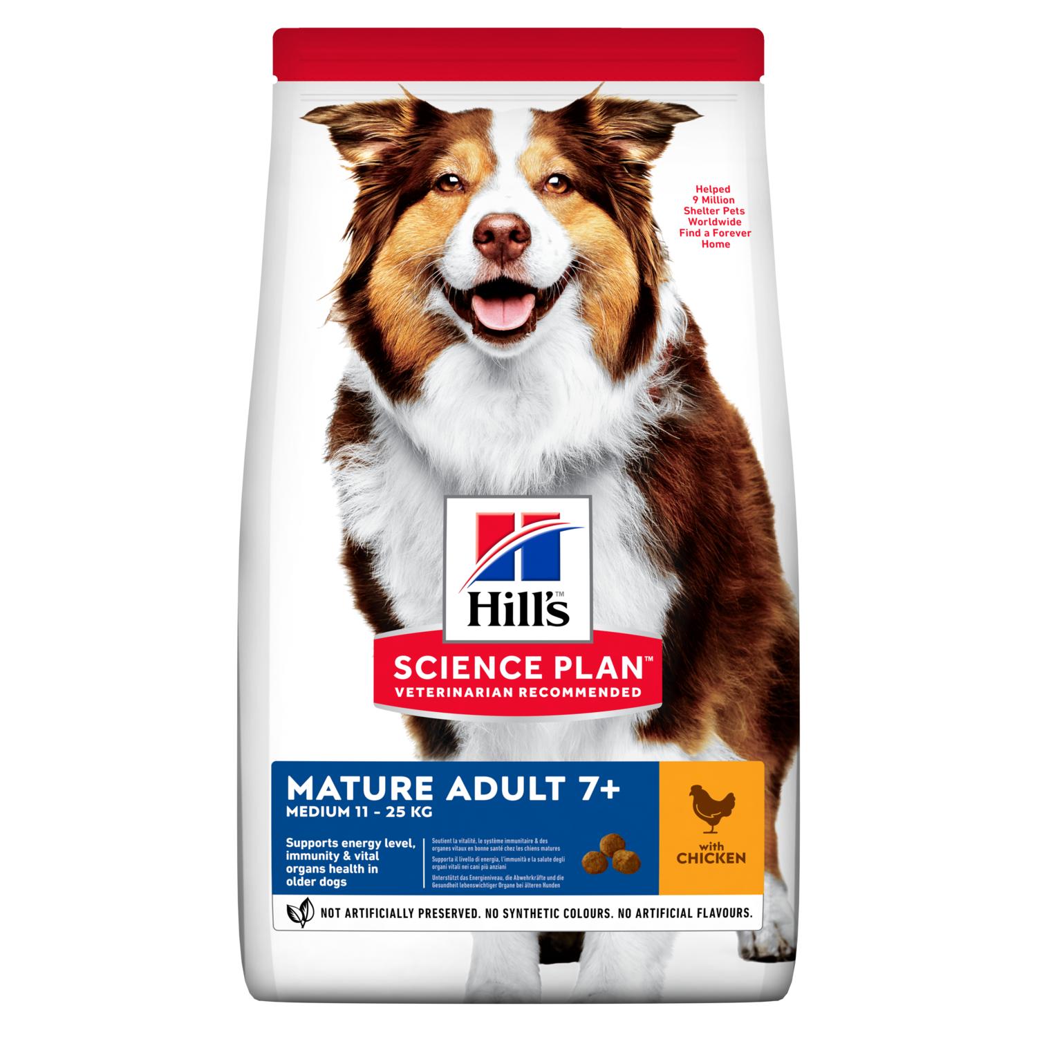 Сухой корм HILL'S SCIENCE PLAN Mature Adult 7+ Medium для пожилых собак средних пород, с Курицей - 14 кг
Сухой корм HILL'S SCIENCE PLAN Mature Adult 7+ Medium для пожилых собак средних пород, с Курицей - 14 кг