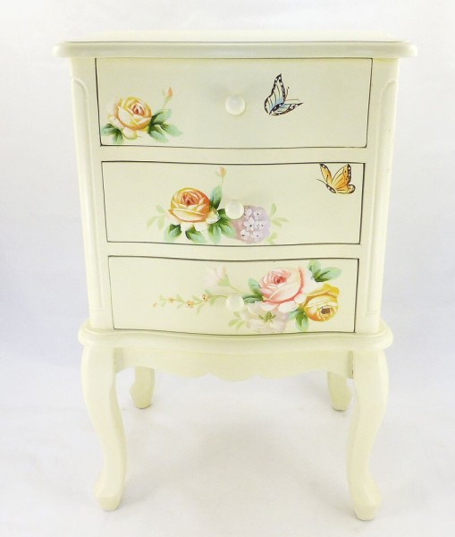 Комод Прованс с 3-мя ящиками — Две бабочки Present WV13003 Бежевый 
Комод Прованс с 3-мя ящиками — Две бабочки Present WV13003 Бежевый
