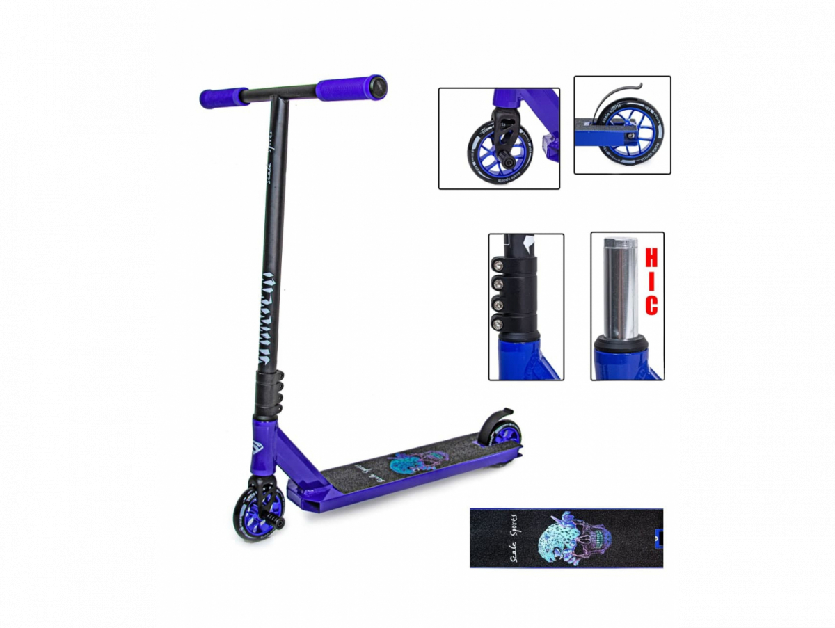 Трюковый самокат Scale Sports Delux Leopard, колеса 110 мм с системой компрессии HIC, синий
Трюковый самокат Scale Sports Delux Leopard, колеса 110 мм с системой компрессии HIC, синий