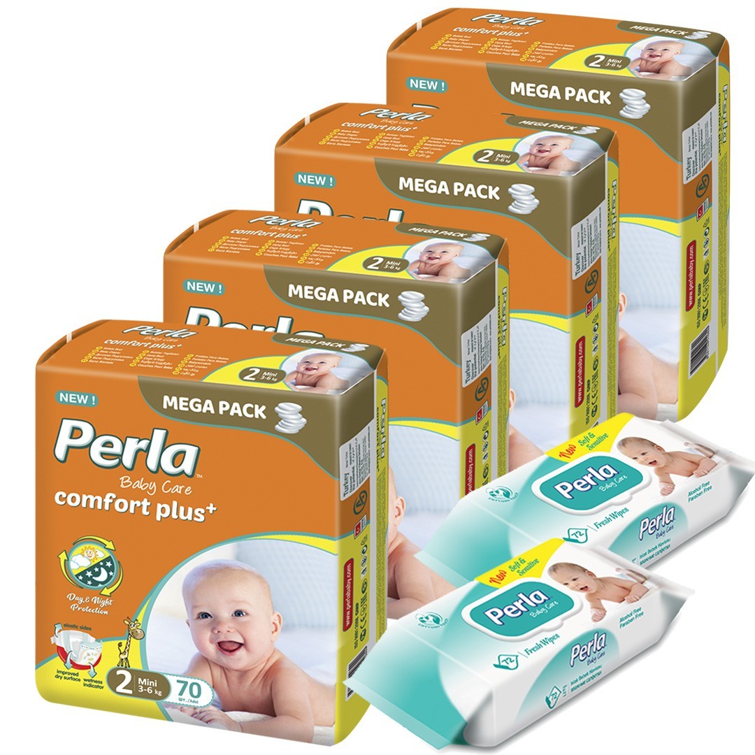 Подгузники для детей Perla Comfort plus Mini размер 2 (3-6кг) 280шт + 2*72шт влажных салфеток
Подгузники для детей Perla Comfort plus Mini размер 2 (3-6кг) 280шт + 2*72шт влажных салфеток