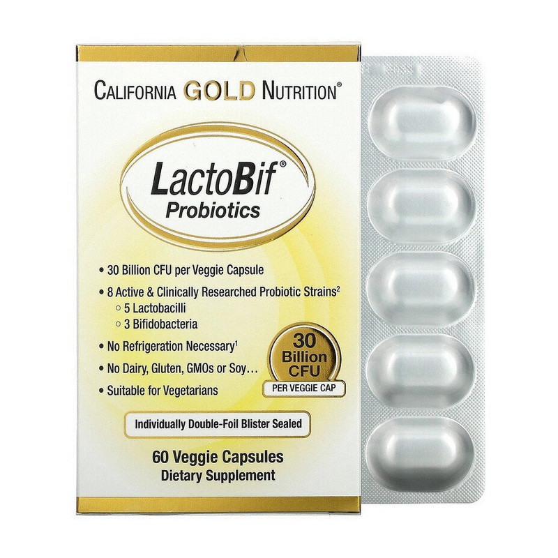 Пробиотик ЛактоБиф 30 миллиардов California Gold Nutrition LactoBif Probiotics 30 Billion (60 veg caps)
Пробиотик ЛактоБиф 30 миллиардов California Gold Nutrition LactoBif Probiotics 30 Billion (60 veg caps)