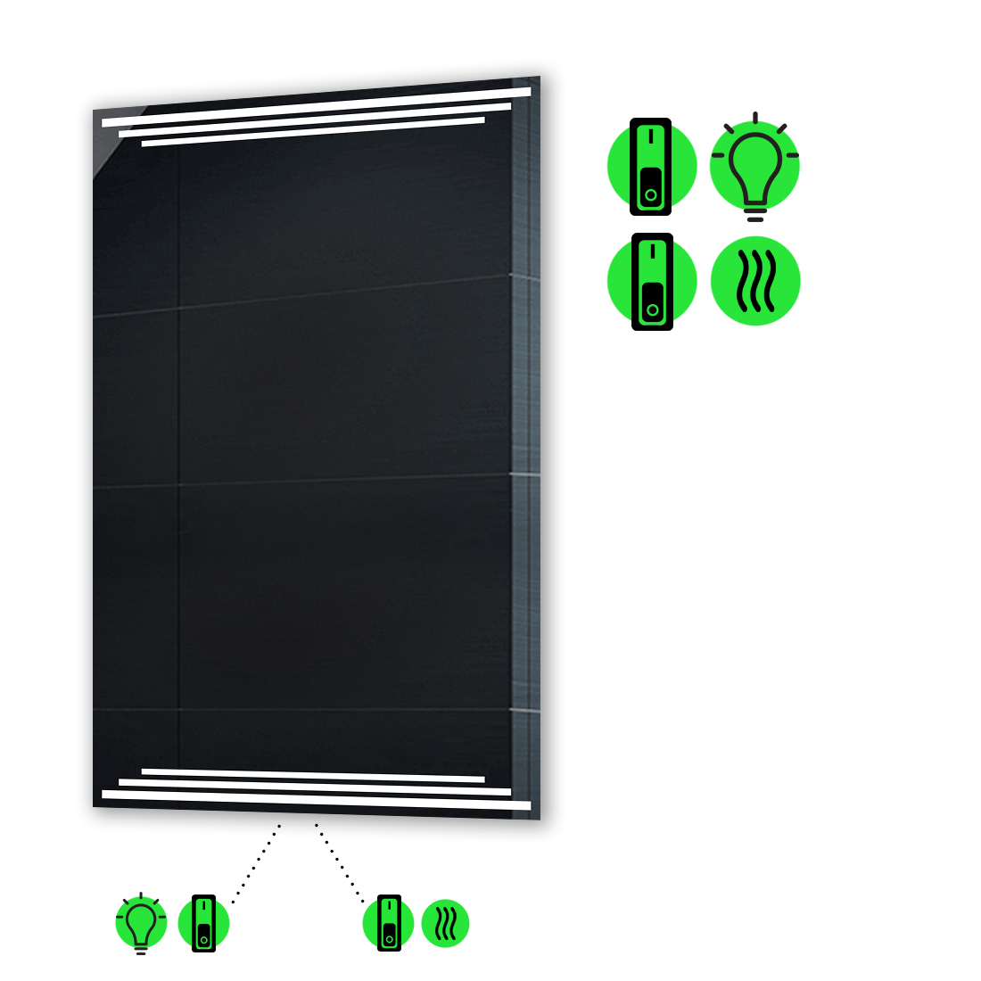 LED-зеркало 80x100см, с подогревом и двумя механическими включателями, модель Francisca
LED-зеркало 80x100см, с подогревом и двумя механическими включателями, модель Francisca
