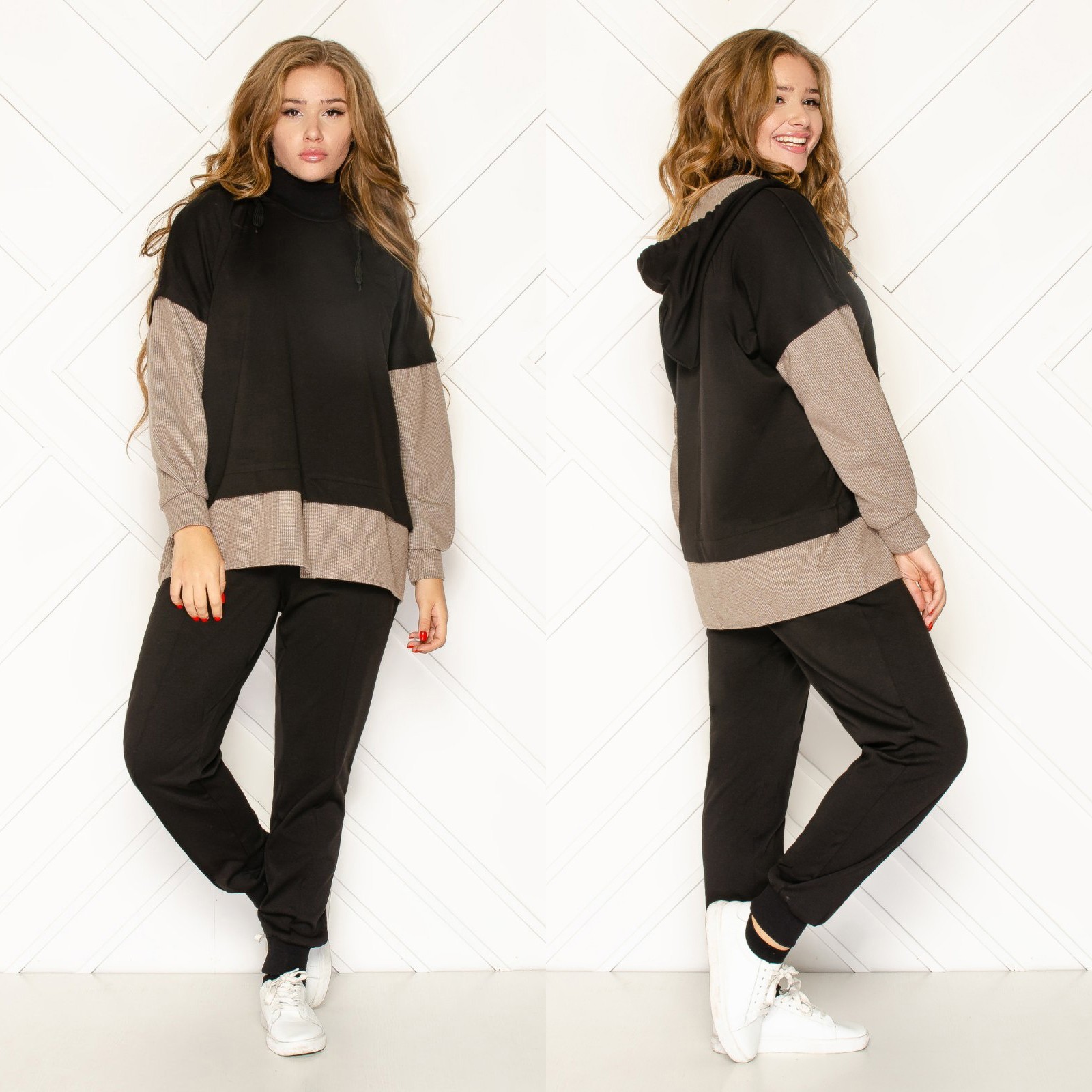 Прогулочный женский спортивный костюм 2XL-3XL (-) черный с бежевым, Прогулочный женский спортивный костюм 2XL-3XL (56-58) черный с бежевым
Прогулочный женский спортивный костюм 2XL-3XL (-) черный с бежевым, Прогулочный женский спортивный костюм 2XL-3XL (56-58) черный с бежевым