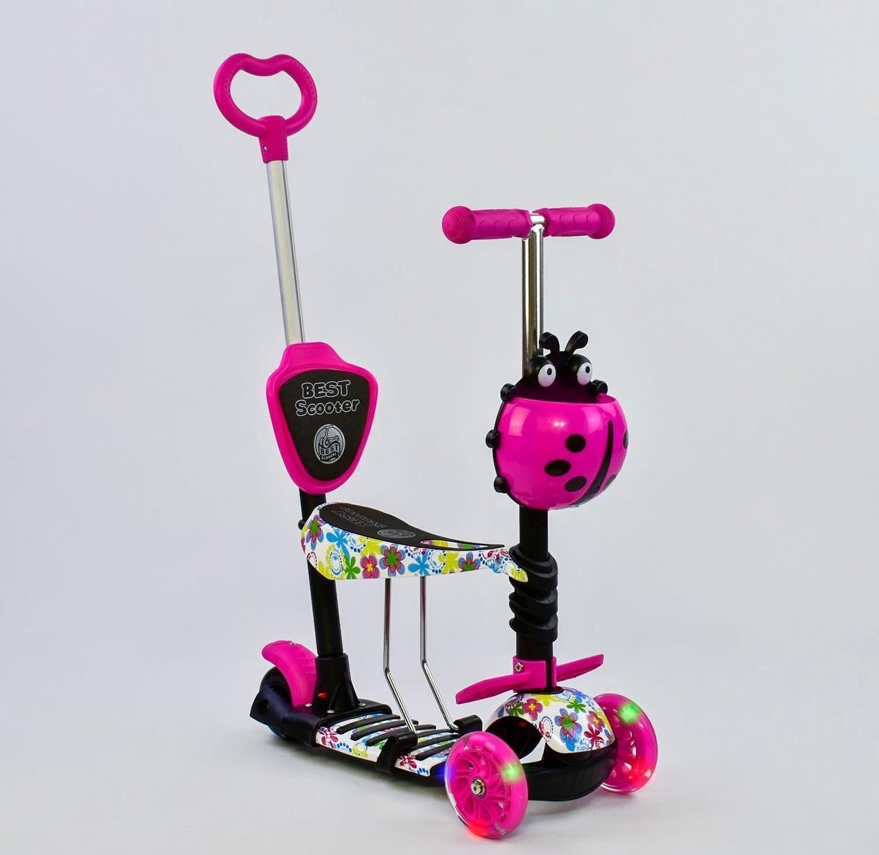 Самокат 5в1 Best Scooter, PU колеса, подсветка колес малиновый
Самокат 5в1 Best Scooter, PU колеса, подсветка колес малиновый
