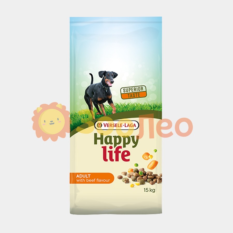 Cухой корм Happy Life Adult with Beef flavouring для собак всех пород с говядиной 15 кг
Cухой корм Happy Life Adult with Beef flavouring для собак всех пород с говядиной 15 кг